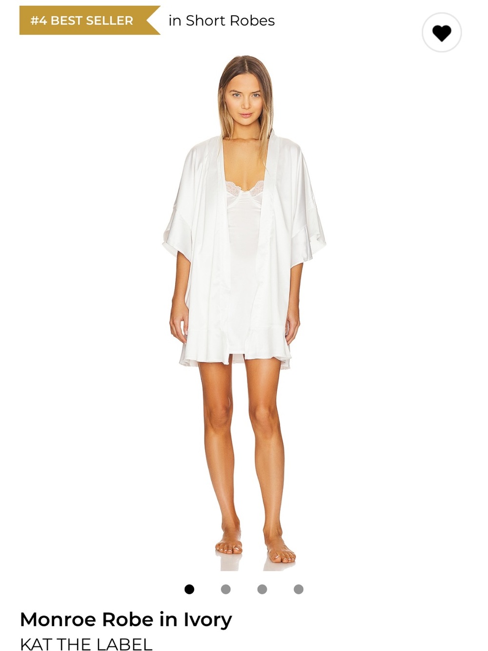 KAT THE LABEL White Ruffle Sleeve robe
